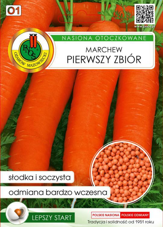 Marchew jadalna PIERWSZY ZBIR - 300 szt. nasion OTOCZKOWANE - PNOS (ID:4350)